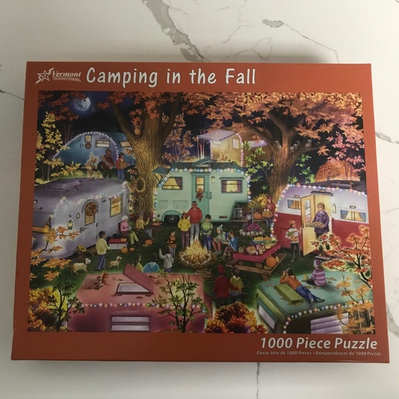 Vermont Brand Camping in the Fall Jigsaw Puzzle Randy Wollenmann 1000 pieces - Picture 4 of 4